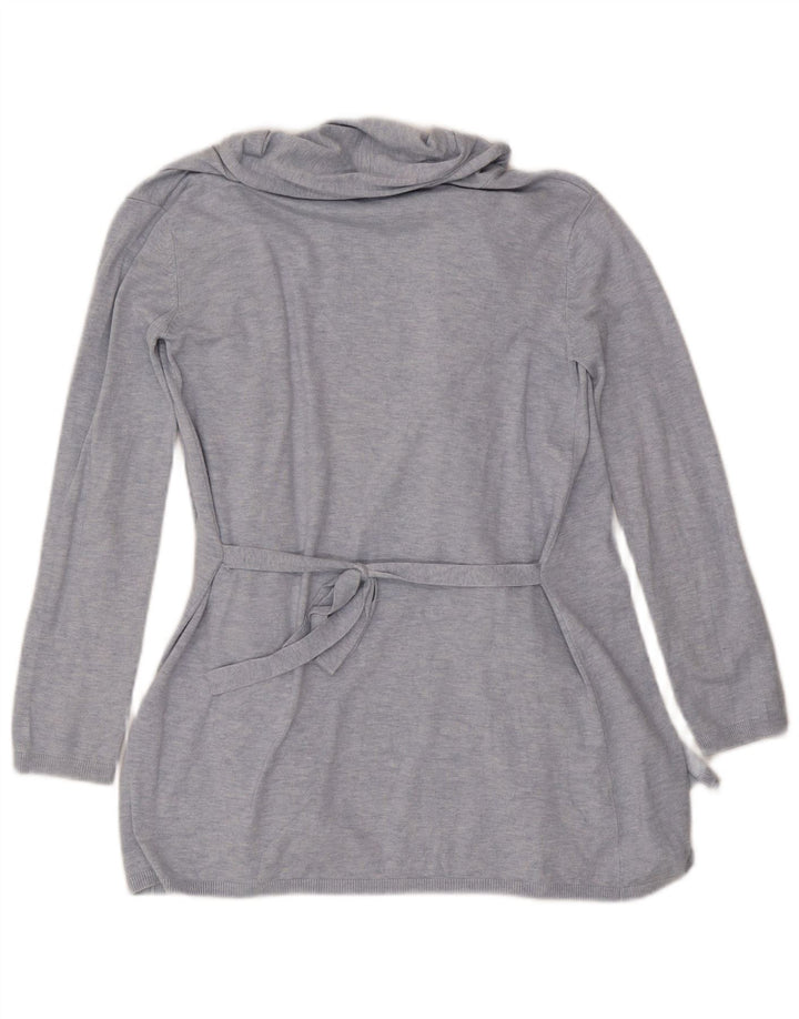 Zara Womens Longline Cardigan Sweater UK 10 Small Blue