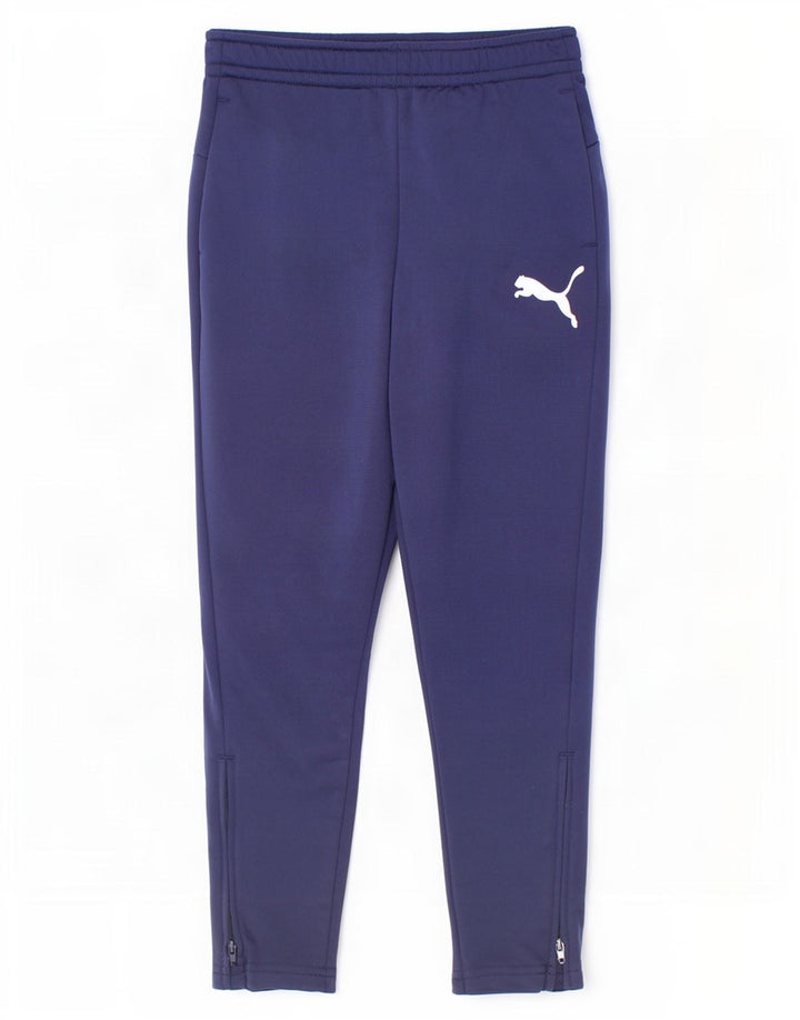 Puma Boys Tracksuit Trousers 7-8 Years Navy Blue Polyester