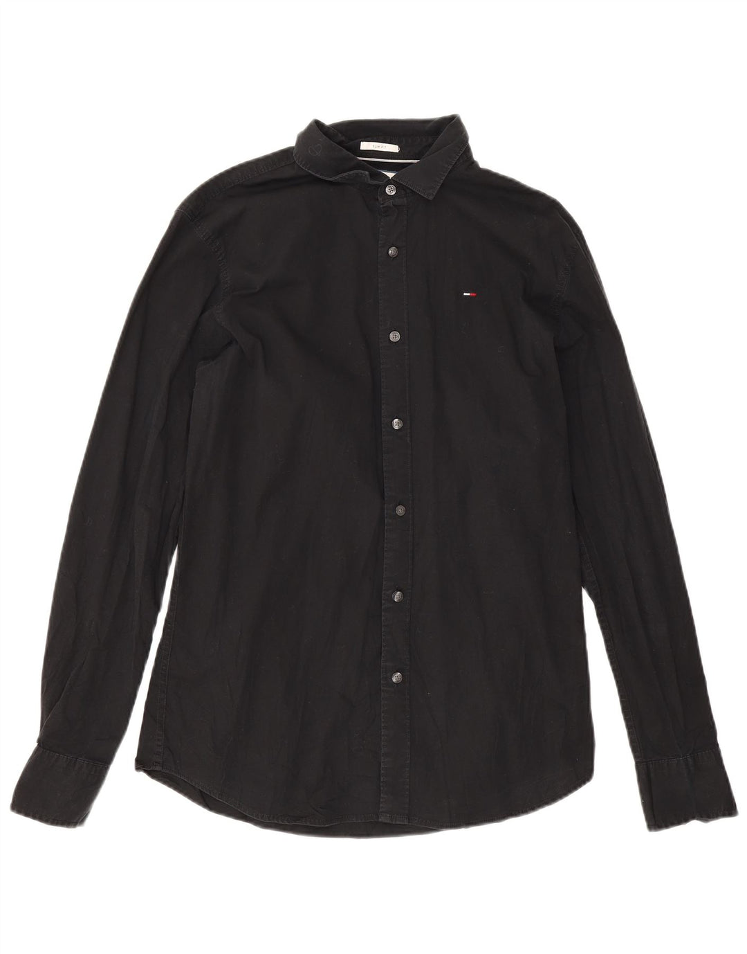 Tommy Hilfiger Mens Slim Fit Shirt Large Black Cotton