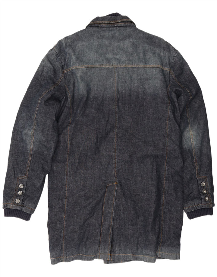 Jack & Jones Mens Denim Coat UK 44 2XL Navy Blue Cotton