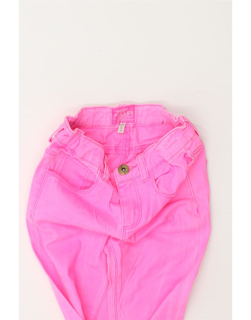 JOULES Girls Slim Jeans 6-7 Years W22 L21 Pink Cotton Vintage Joules and Second-Hand Joules from Messina Hembry 