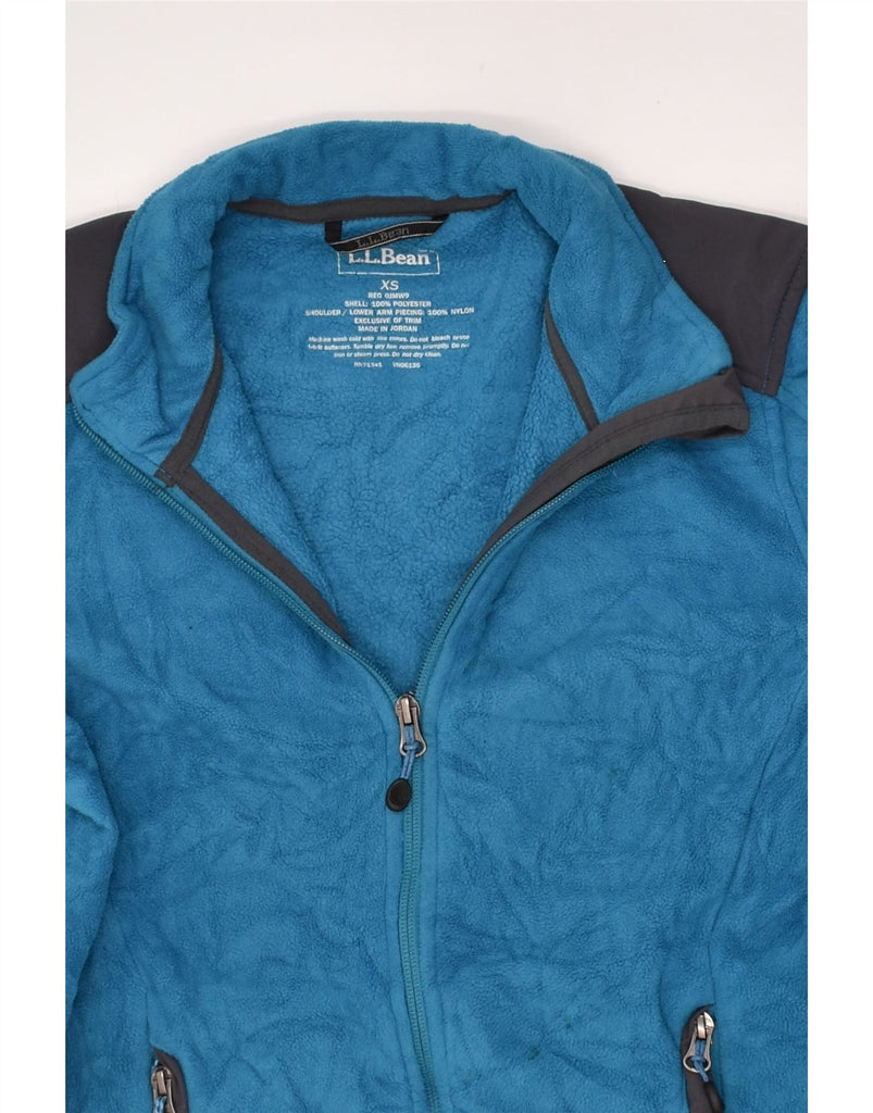 L.L.BEAN Womens Fleece Jacket UK 6 XS Blue Colourblock Polyester | Vintage L.L.Bean | Thrift | Second-Hand L.L.Bean | Used Clothing | Messina Hembry 