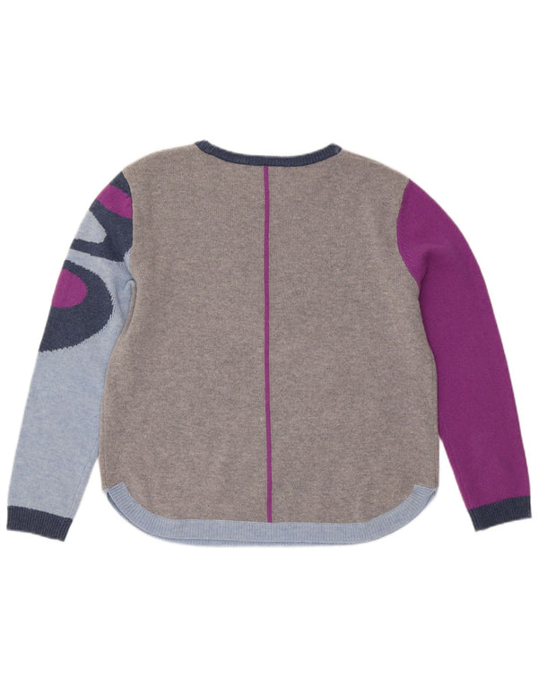 White Stuff Womens Boat Neck Jumper Sweater UK 14 Large Grey Butterfly