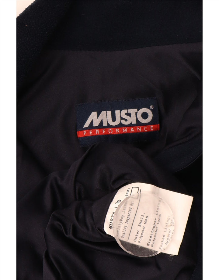 Musto Mens Fleece Jacket UK 40 Large Navy Blue Polyester
