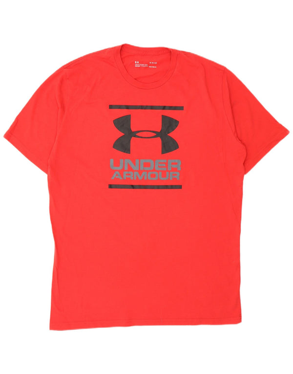 Under Armour Mens Heat Gear Graphic T-Shirt Top Large Red