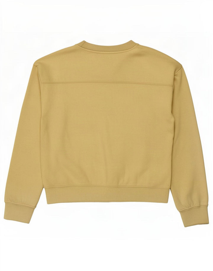 Zara Womens Crop Sweatshirt Jumper UK 14 Medium Yellow Polyester