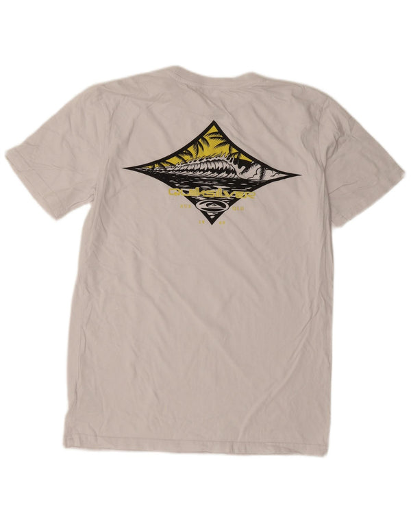 Quiksilver Mens Regular Fit Graphic T-Shirt Top Small White Cotton