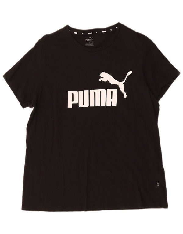 Puma Womens Graphic T-Shirt Top UK 18 XL Black Cotton