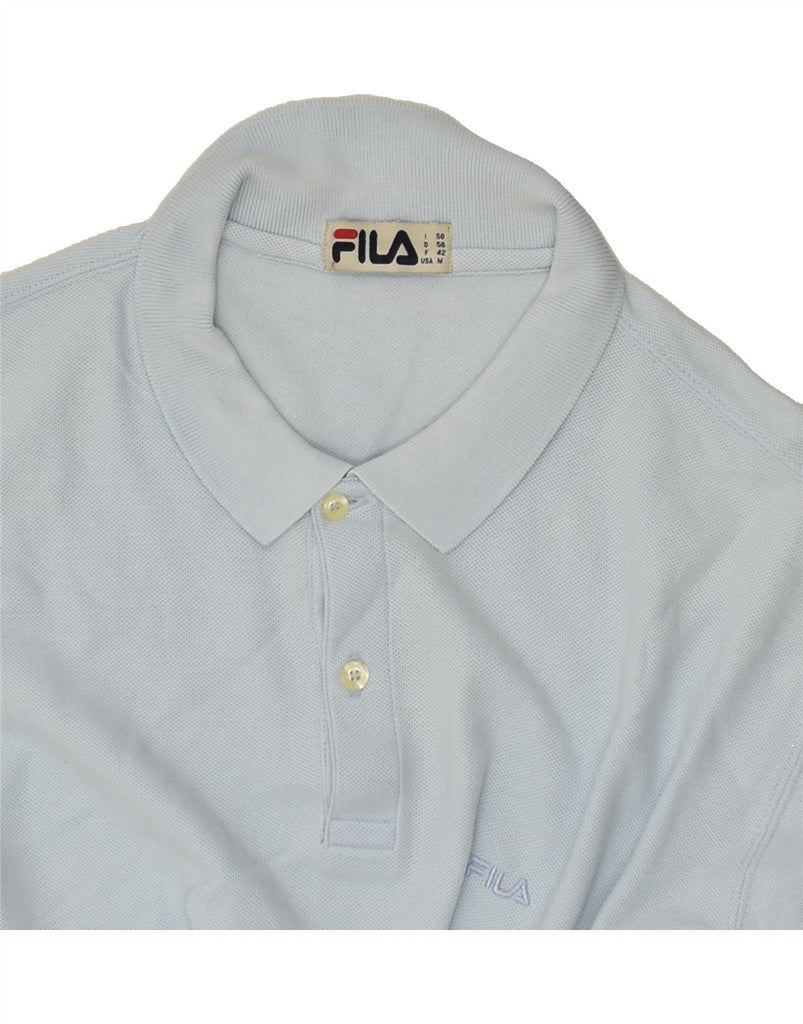 FILA Mens Polo Shirt IT 50 Medium Blue Cotton | Vintage Fila | Thrift | Second-Hand Fila | Used Clothing | Messina Hembry 