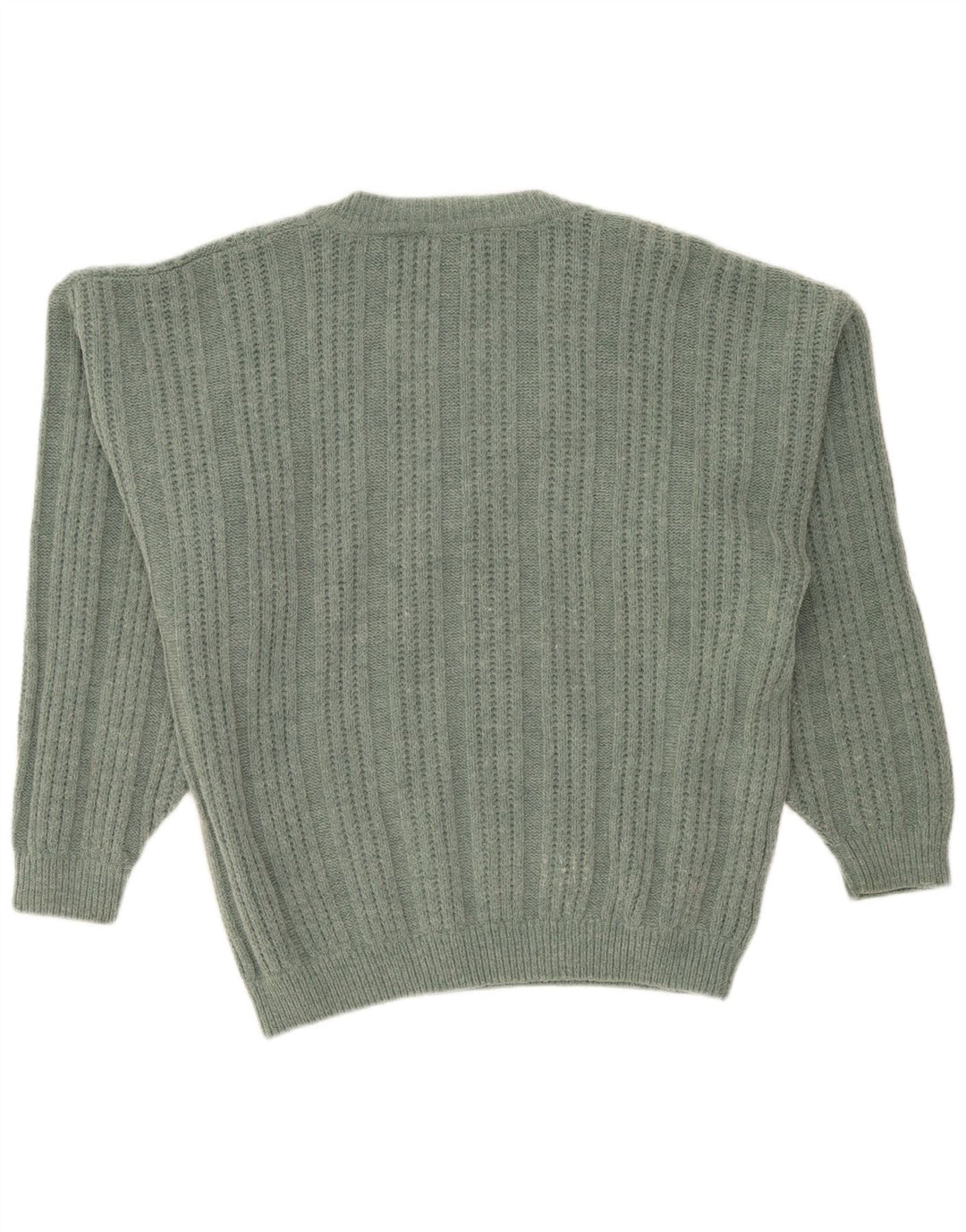 Xavier Mens V-Neck Jumper Sweater XL Green Wool