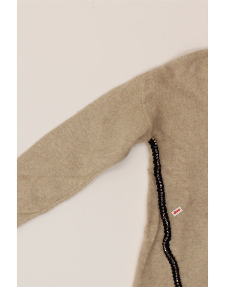 J. CREW Womens Boat Neck Jumper Sweater UK 12 Medium Beige Wool Vintage J. Crew and Second-Hand J. Crew from Messina Hembry 