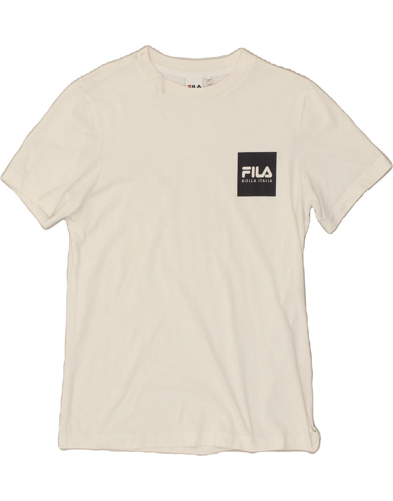 FILA Mens T-Shirt Top Medium White Cotton | Vintage Fila | Thrift | Second-Hand Fila | Used Clothing | Messina Hembry 