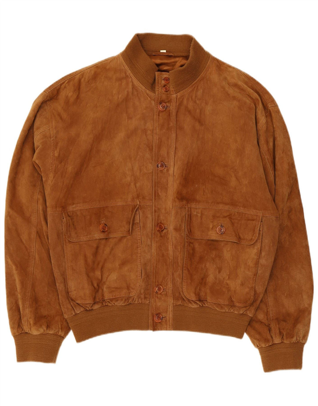 Vintage Mens Suede Jacket IT 50 Large Brown Leather