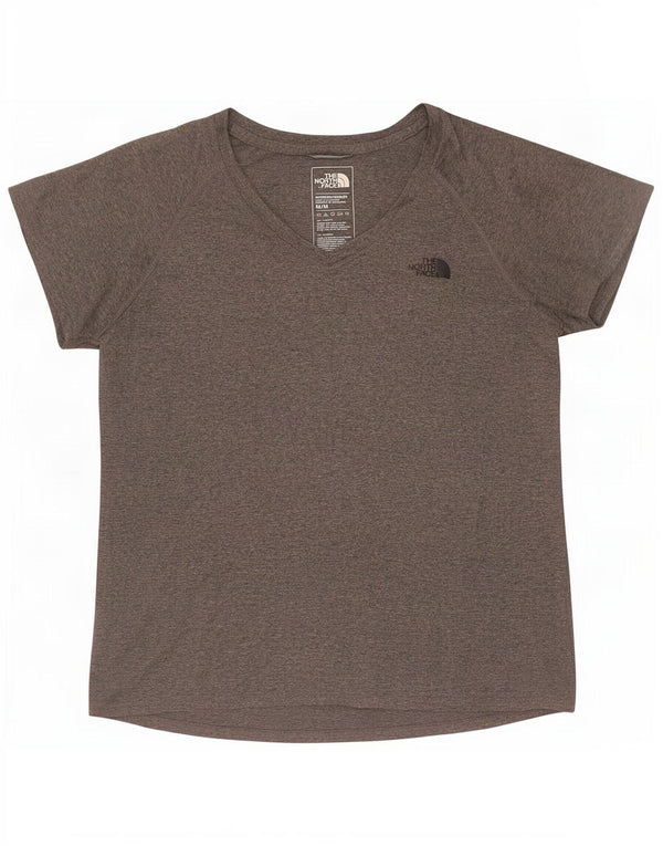 The North Face Womens T-Shirt Top UK 12 Medium Grey Flecked Polyester
