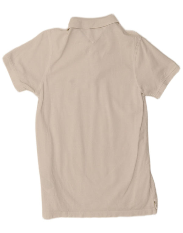 Tommy Hilfiger Mens Slim Fit Polo Shirt Small White Cotton