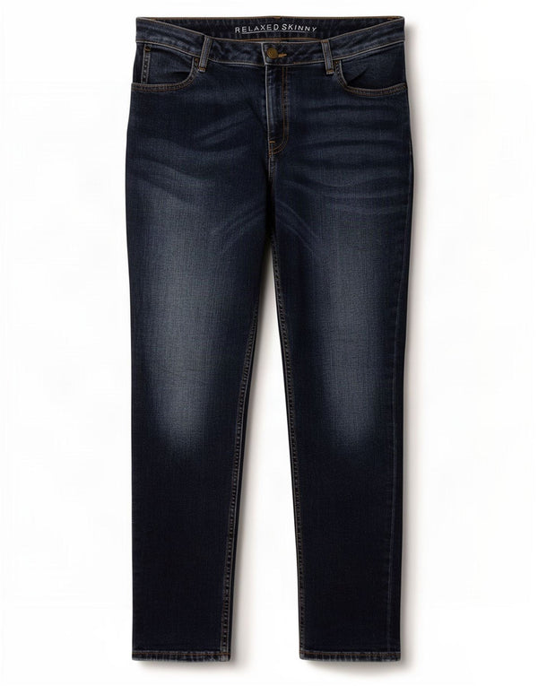 Marks & Spencer Womens Relaxed Fit Skinny Jeans W32 L30 Navy Blue Cotton