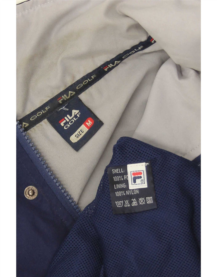 Fila Mens Pullover Windbreaker Jacket UK 38 Medium Navy Blue Polyester