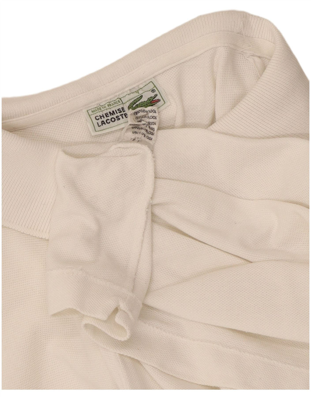 Lacoste Mens Polo Shirt Large White Cotton
