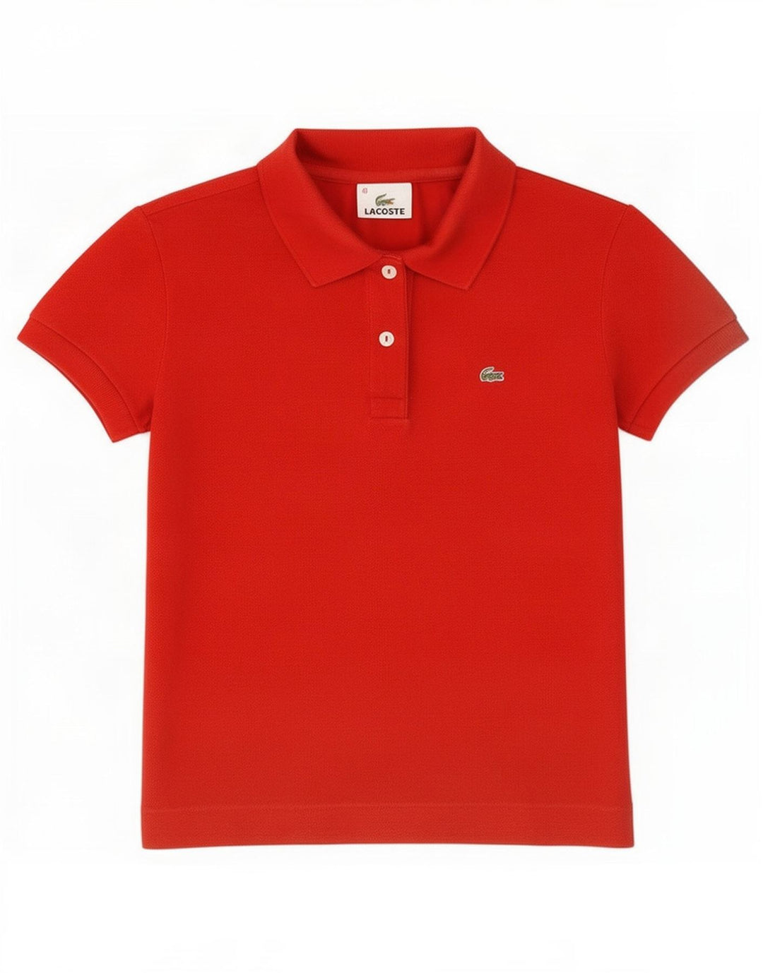 Lacoste Womens Polo Shirt Size 40 Medium Red Cotton