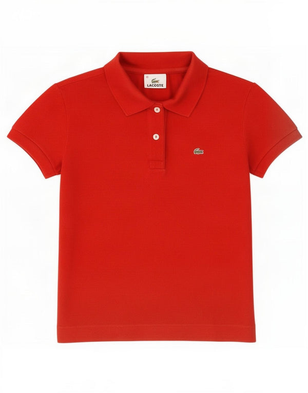 Lacoste Womens Polo Shirt Size 40 Medium Red Cotton