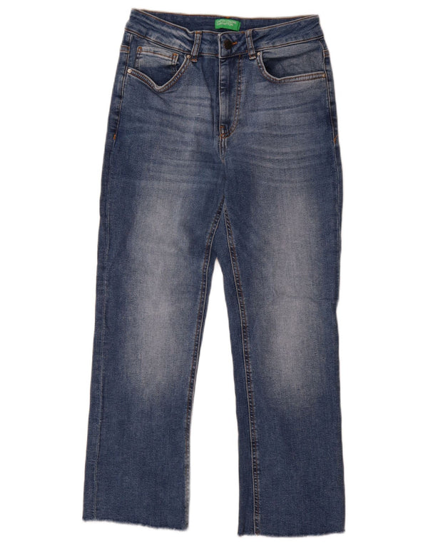 Benetton Womens Straight Jeans W28 L28 Blue Cotton
