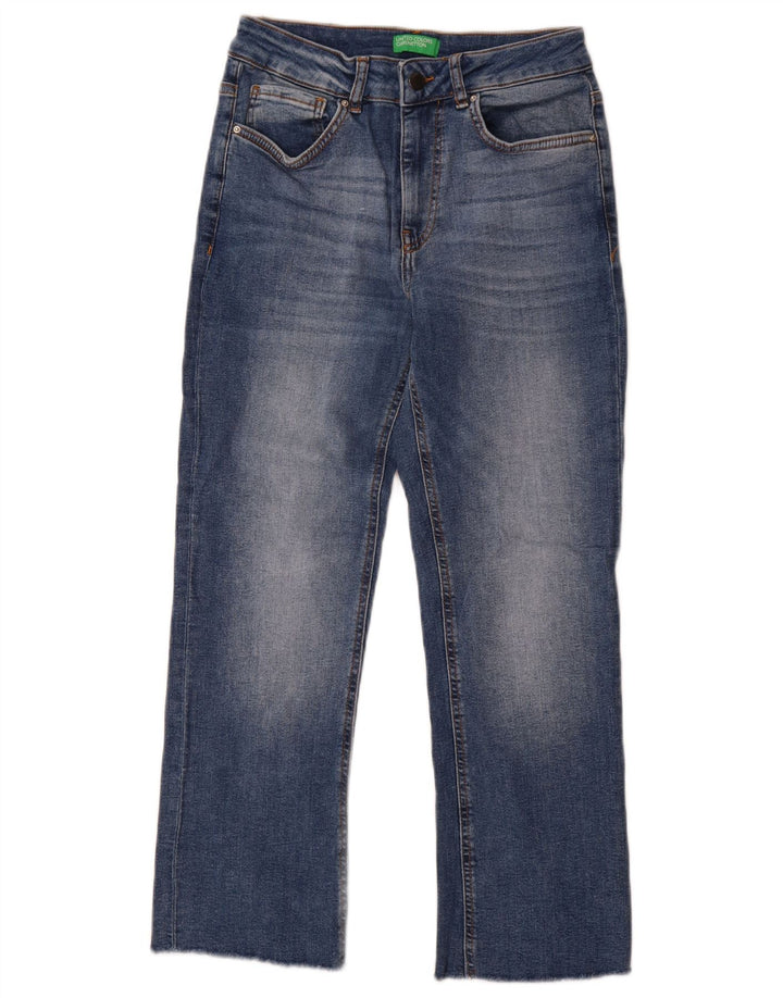 Benetton Womens Straight Jeans W28 L28 Blue Cotton