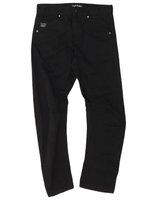 Jack & Jones Mens Banana Slim Casual Trousers W30 L30 Black Cotton