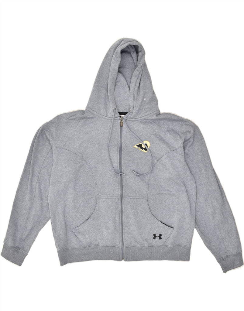 UNDER ARMOUR Womens Zip Hoodie Sweater UK 14 Medium Grey Polyester | Vintage Under Armour | Thrift | Second-Hand Under Armour | Used Clothing | Messina Hembry 
