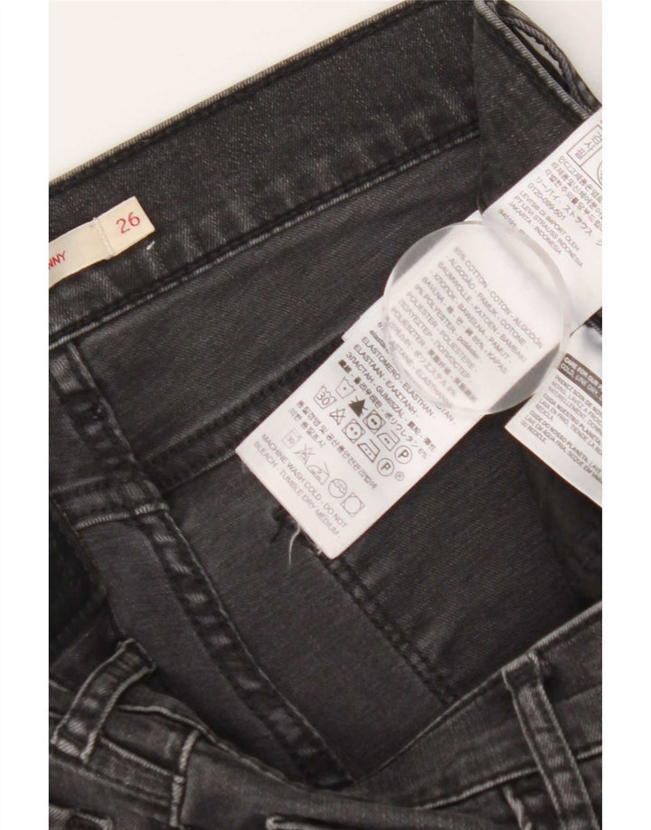 Levi's Womens 710 Super Skinny Jeans W26 L32 Grey Cotton