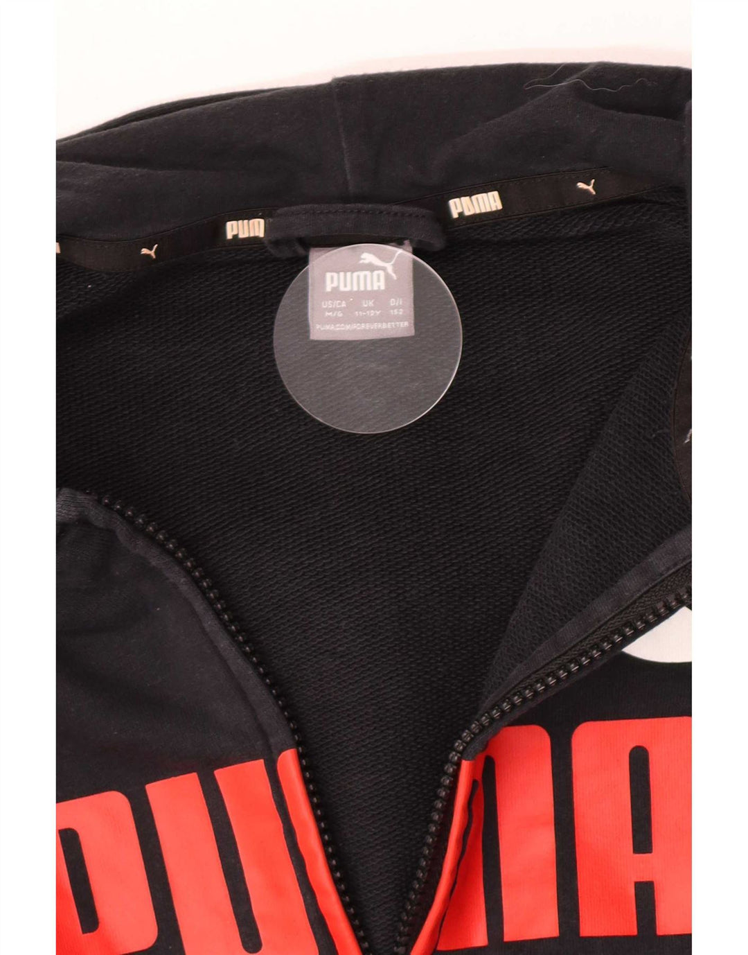Puma Boys Graphic Zip Hoodie Sweater 11-12 Years Black