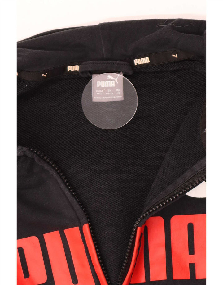 Puma Boys Graphic Zip Hoodie Sweater 11-12 Years Black