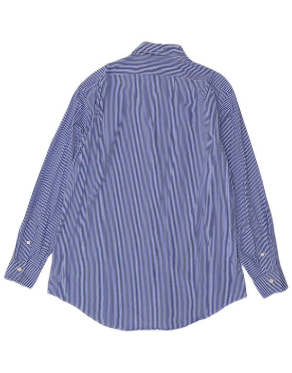 Polo Ralph Lauren Mens Custom Fit Shirt Large Blue Pinstripe Cotton