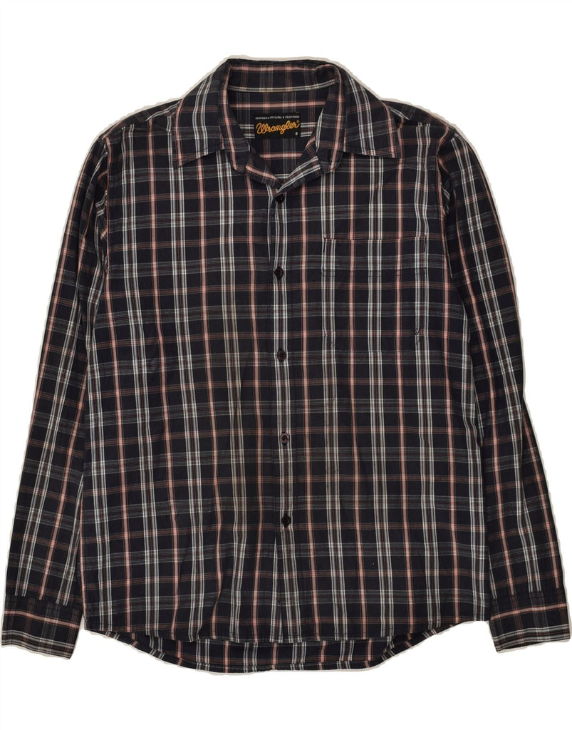 WRANGLER Mens Shirt Small Black Check Cotton | Vintage Wrangler | Thrift | Second-Hand Wrangler | Used Clothing | Messina Hembry 