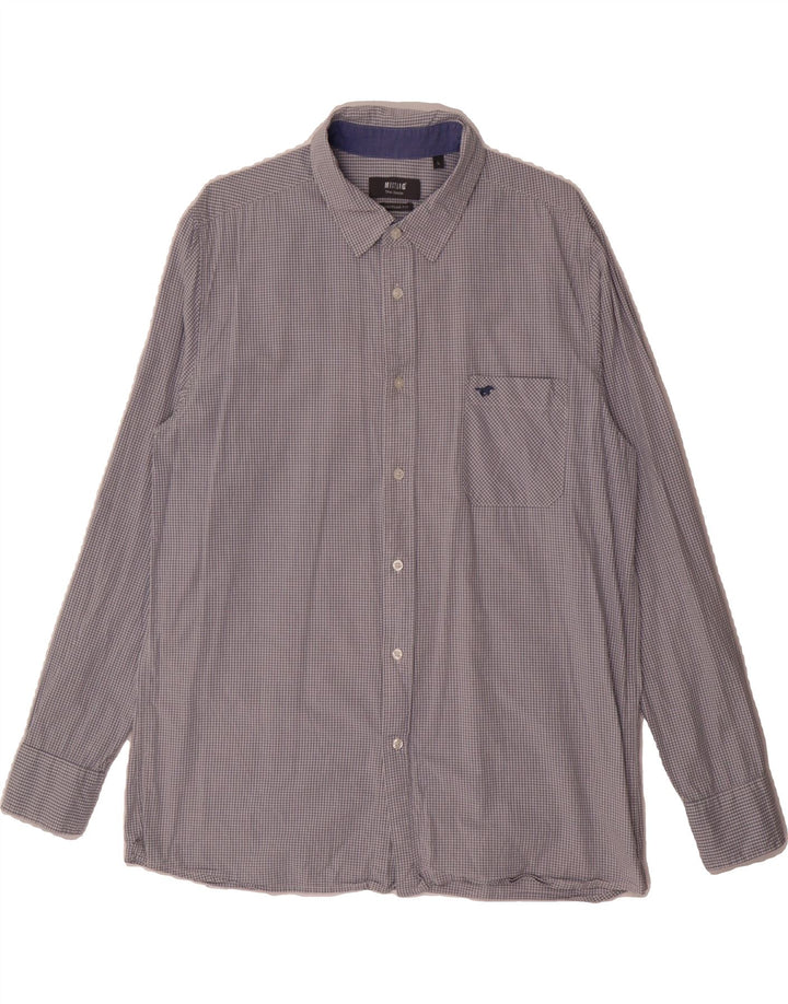 MUSTANG Mens Regular Fit Shirt Large Blue Gingham Cotton Vintage Mustang and Second-Hand Mustang from Messina Hembry 