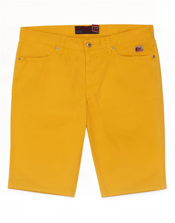 Roy Rogers Mens Casual Shorts IT 46 Small W32 Yellow Cotton