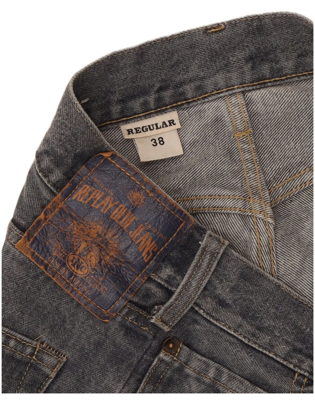 REPLAY Womens High Waist Regular Straight Jeans EU 38 Medium W30 L32 Blue
