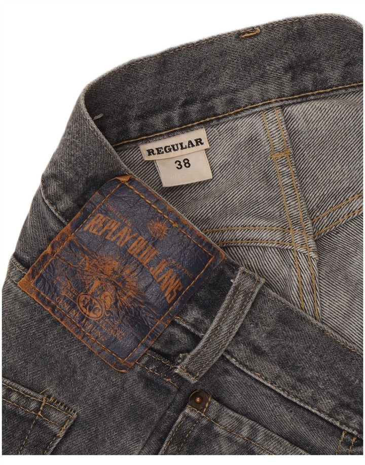 REPLAY Womens High Waist Regular Straight Jeans EU 38 Medium W30 L32 Blue