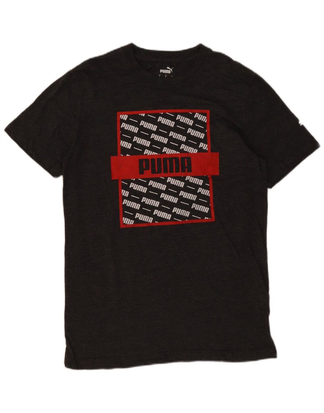 Puma Mens Graphic T-Shirt Top Small Grey Cotton