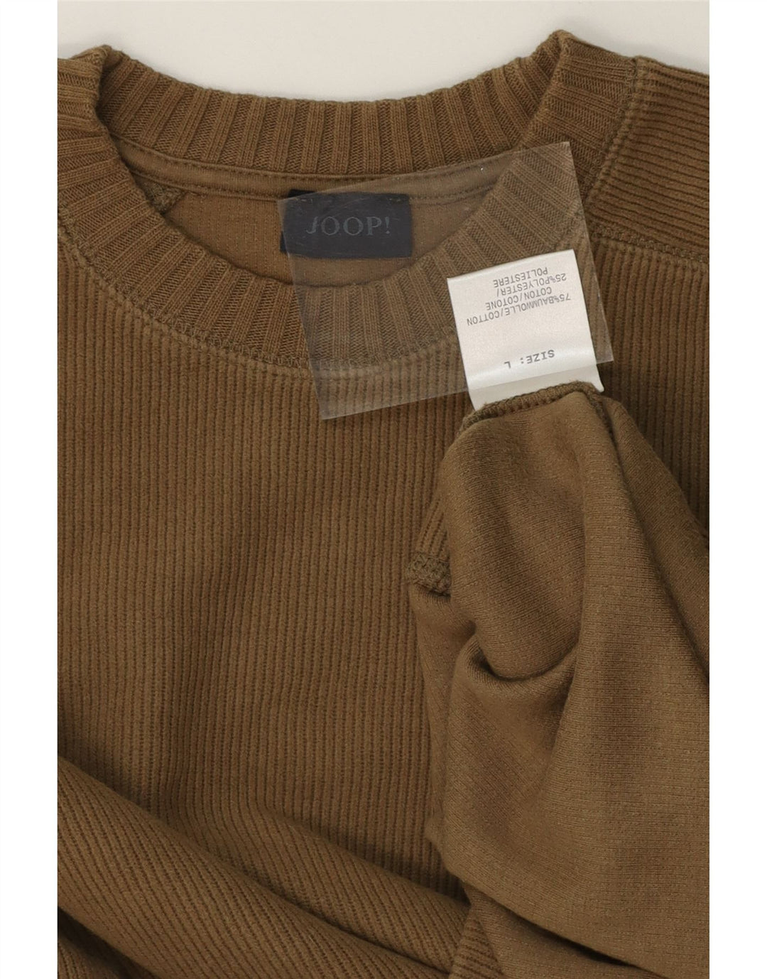 JOOP Mens Crew Neck Jumper Sweater Large Brown Cotton Vintage Joop and Second-Hand Joop from Messina Hembry 