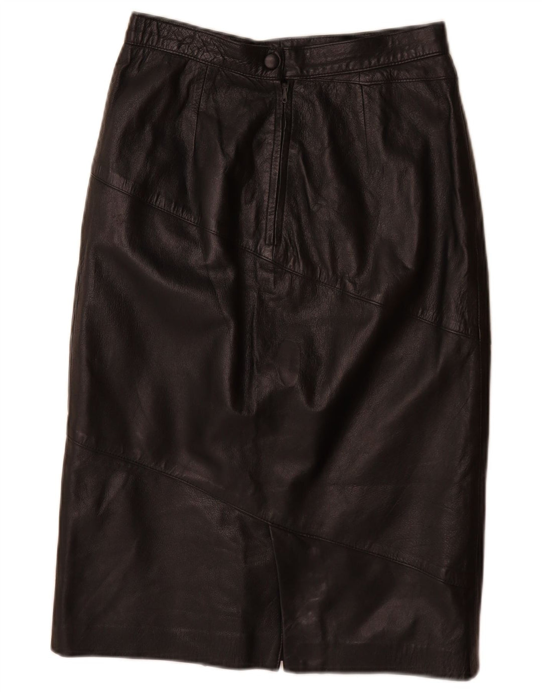 Vintage Womens Leather Skirt W26 Small Black