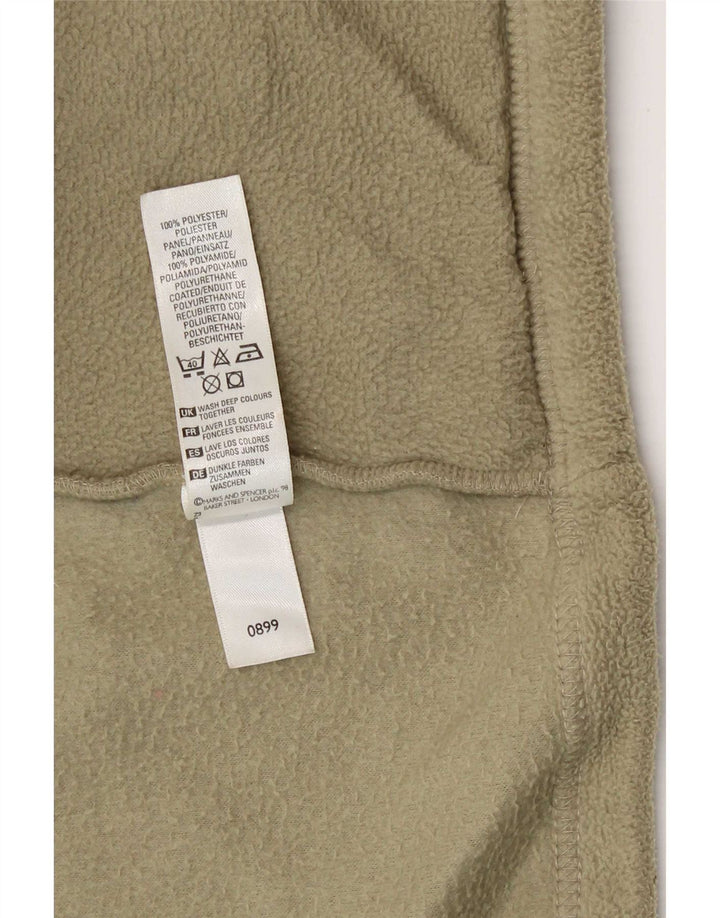 Marks & Spencer Mens Loose Fit Fleece Jacket Medium Khaki Polyester