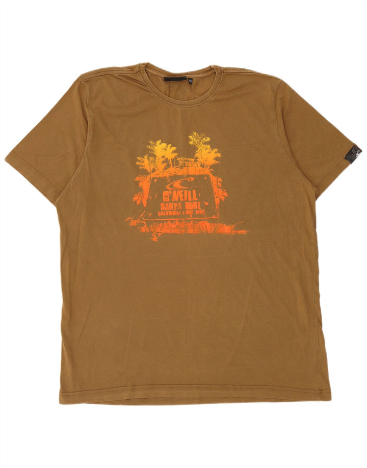 O'Neill Mens Graphic T-Shirt Top 2XL Khaki Cotton