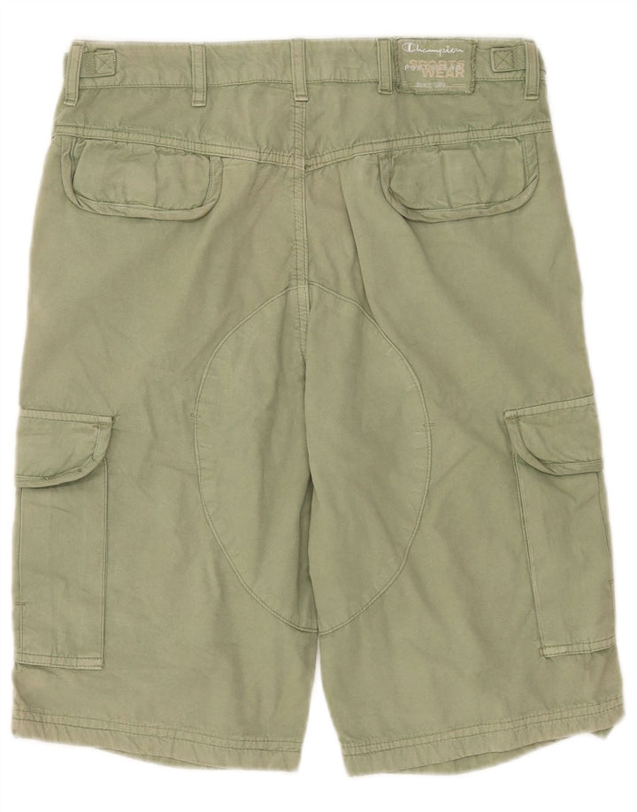 Champion Mens Cargo Shorts Medium W30  Green Cotton