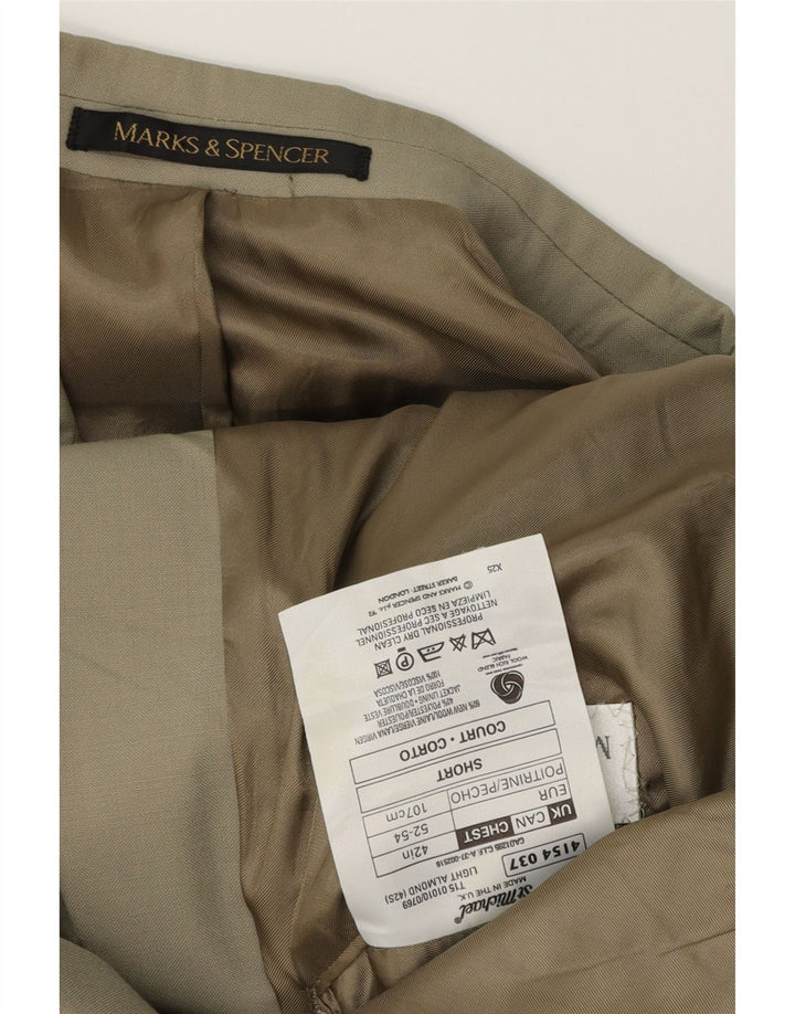 MARKS & SPENCER Mens Double Breasted Blazer Jacket UK 42 Large Beige