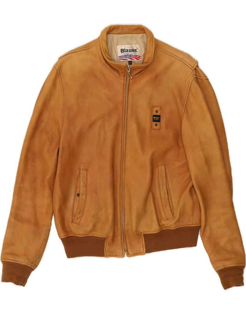BLAUER Mens Suede Bomber Jacket UK 42 XL Brown Leather Vintage Blauer and Second-Hand Blauer from Messina Hembry 
