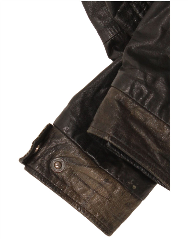 Conbipel Mens Leather Jacket IT 48 Medium Black