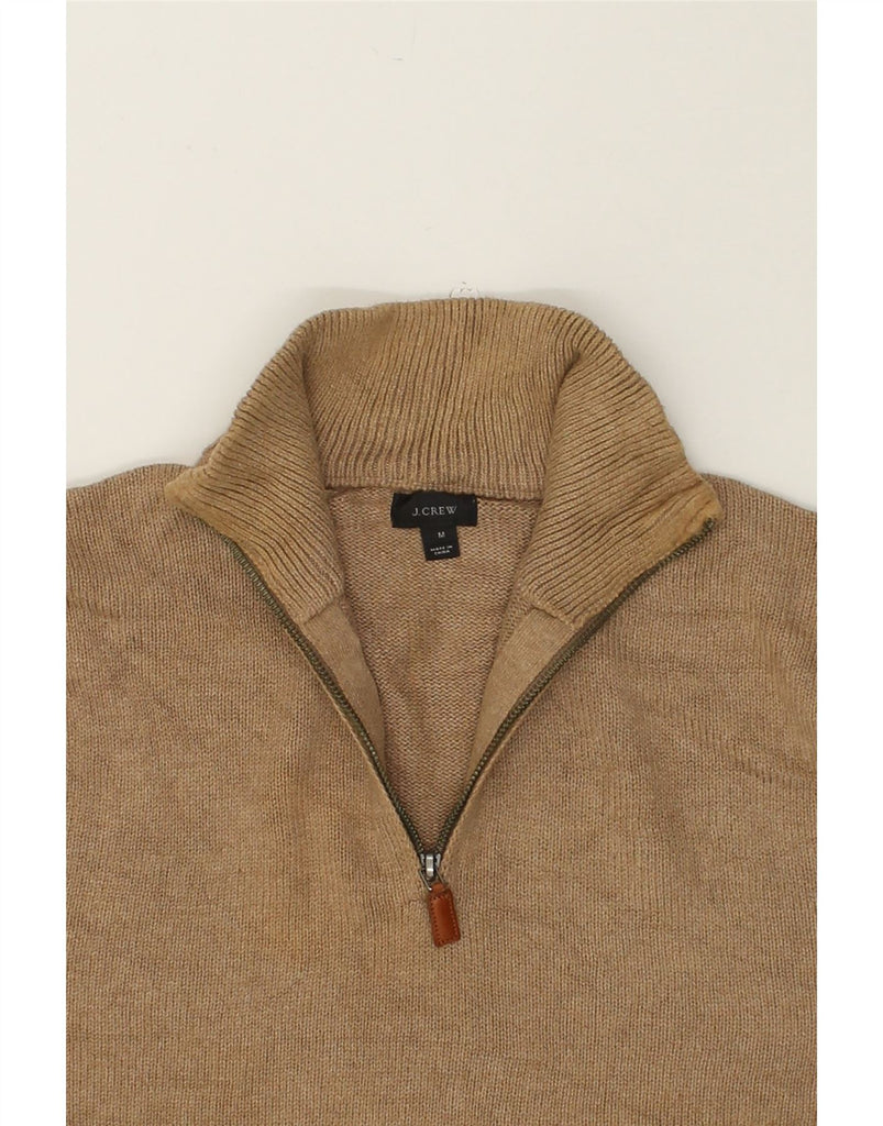 J. CREW Mens Zip Neck Jumper Sweater Medium Brown Cotton | Vintage J. Crew | Thrift | Second-Hand J. Crew | Used Clothing | Messina Hembry 