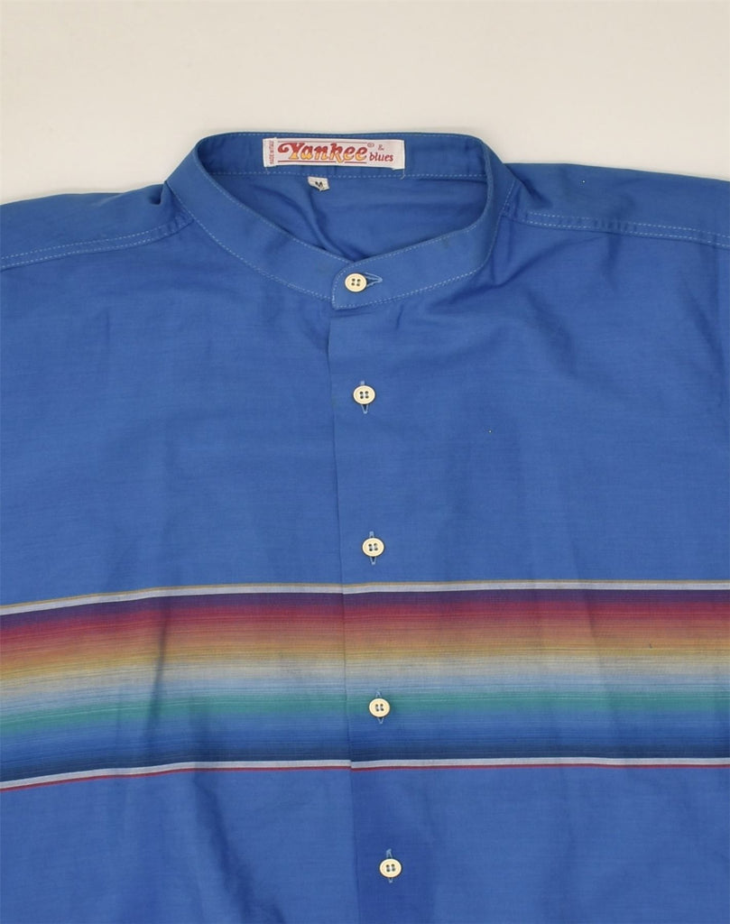 VINTAGE Mens Short Sleeve Shirt Medium Blue Striped | Vintage Vintage | Thrift | Second-Hand Vintage | Used Clothing | Messina Hembry 