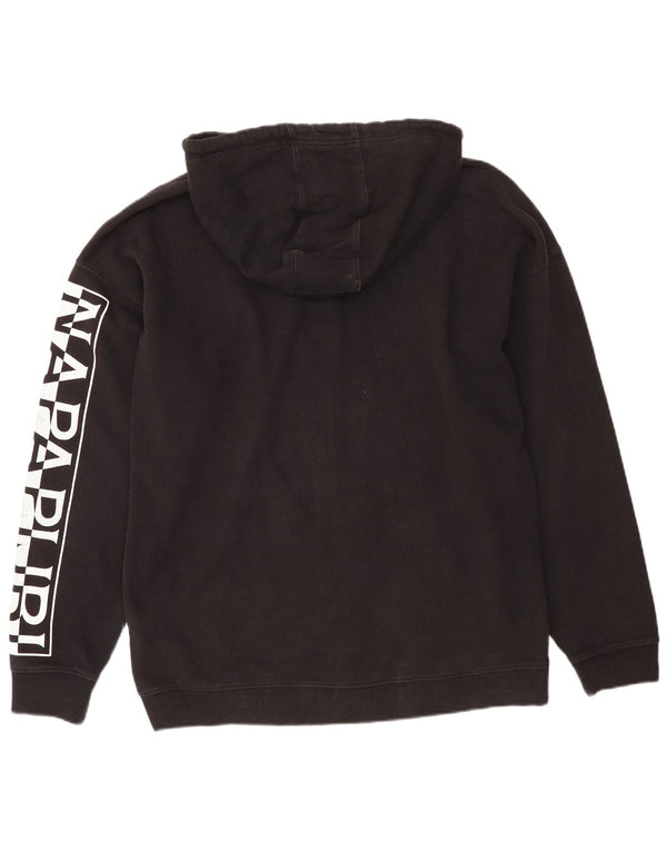 Napapijri Mens Geographic Graphic Loose Fit Zip Hoodie Sweater XL Black
