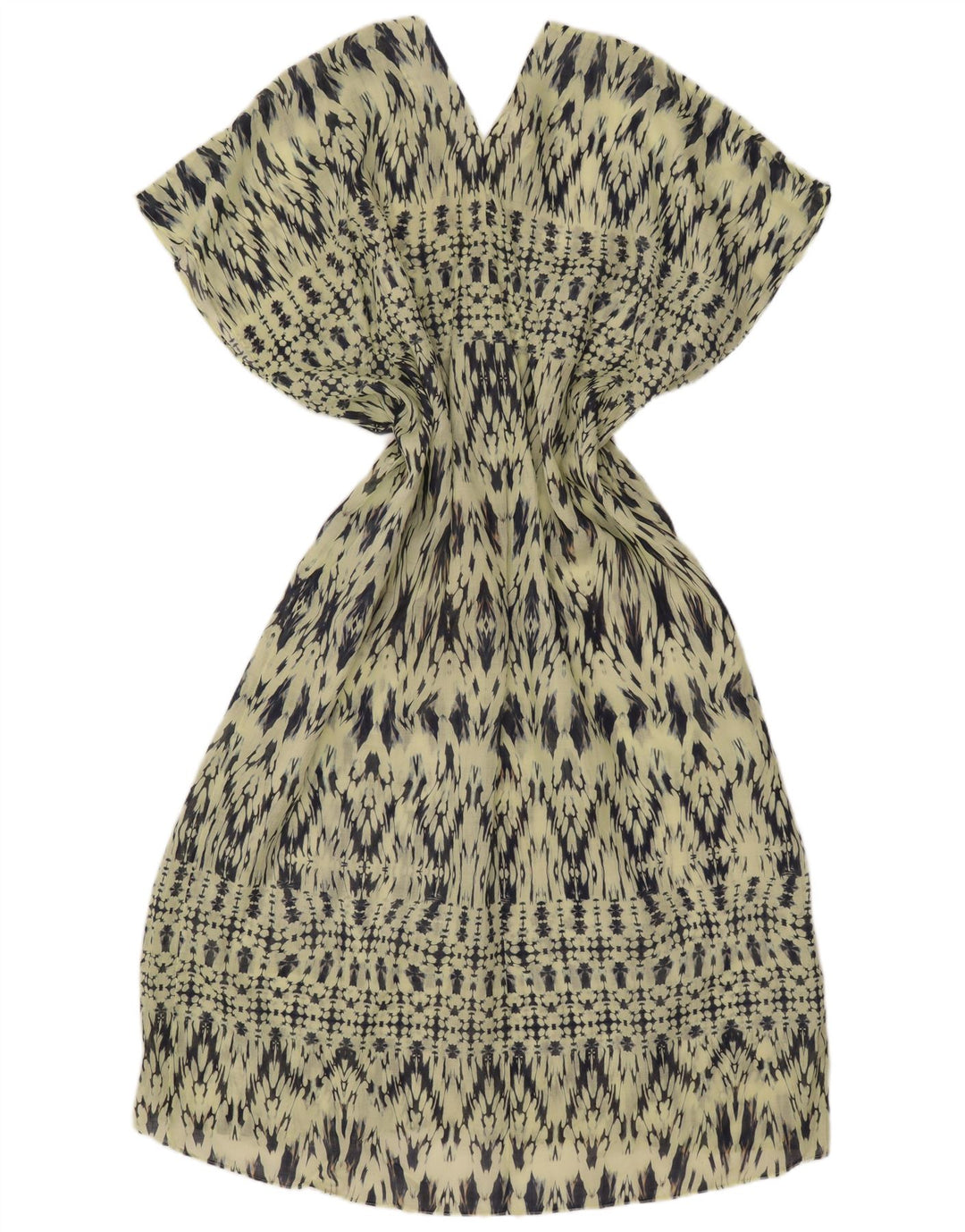 ZARA Womens Abstract Pattern Oversized Shift Dress UK 14 Medium Green